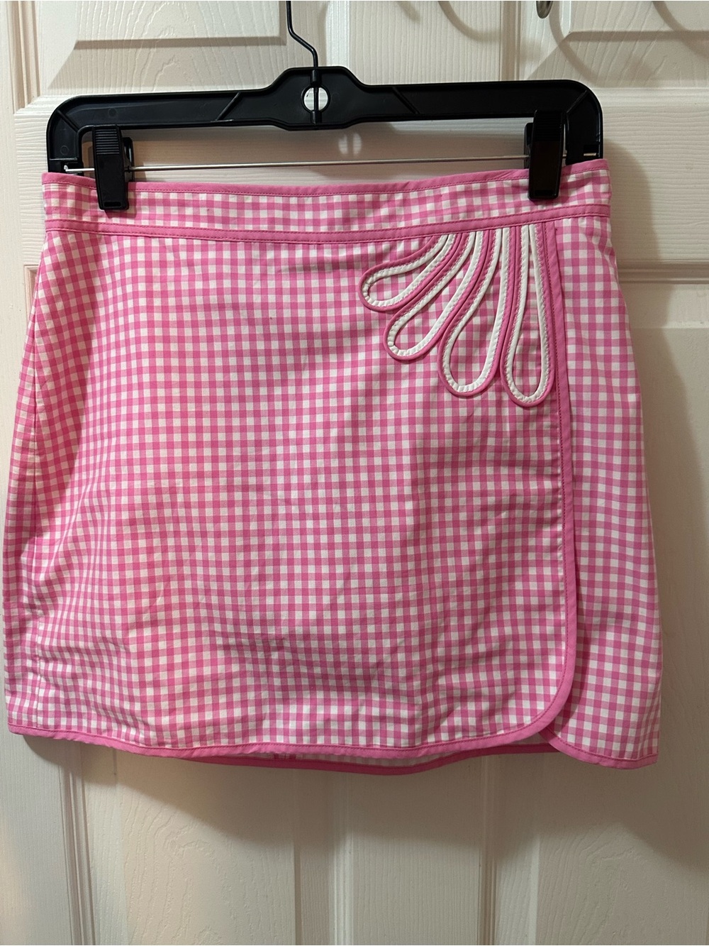 Lilly Pulitzer Pink Gingham Wrap Skort with Contrast Trim girls size 16